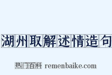 湖州取解述情造句是什么意思的图片